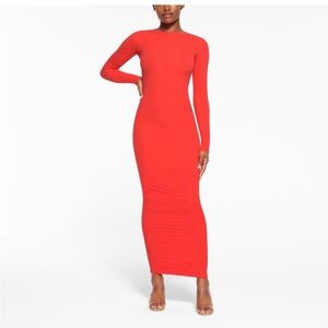 Skims Fits Everybody Poppy Long Sleeve Dress